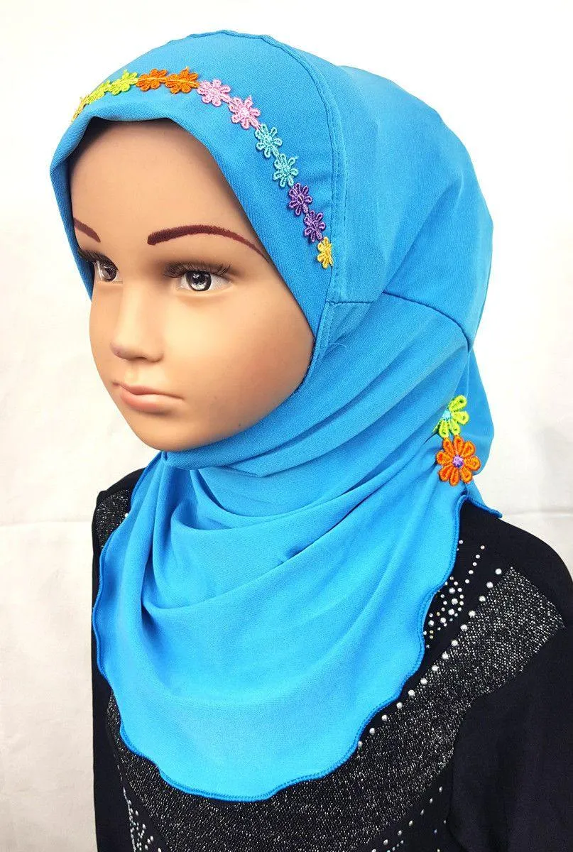Crystal Hemp Toddler Kids Children Hijab Islamic Scarf Shawls -9397