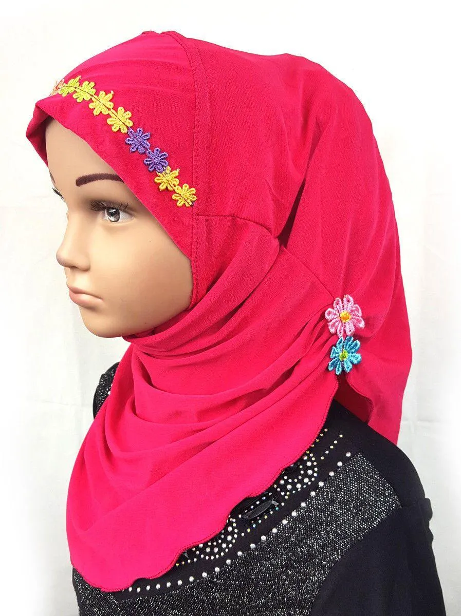 Crystal Hemp Toddler Kids Children Hijab Islamic Scarf Shawls -9397