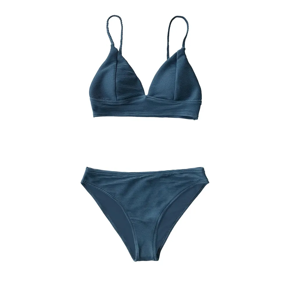 CUPSHE Army Green Solid Bikini Set Women Triangle Sexy Two Pieces Swimwear 2022 New Girl Plain Beach Bathing Suit Swimsuits