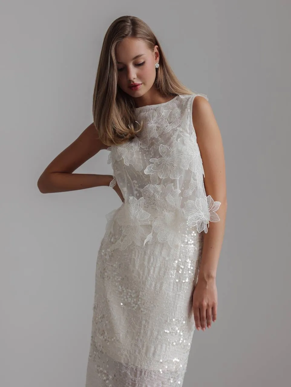 Delicately Embroidered Lace Blouse