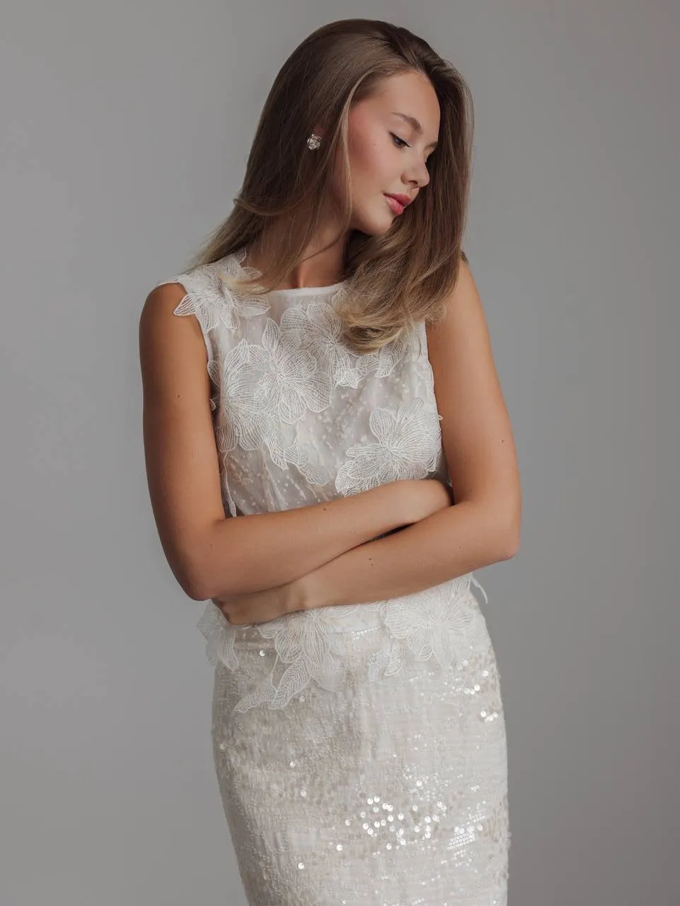 Delicately Embroidered Lace Blouse