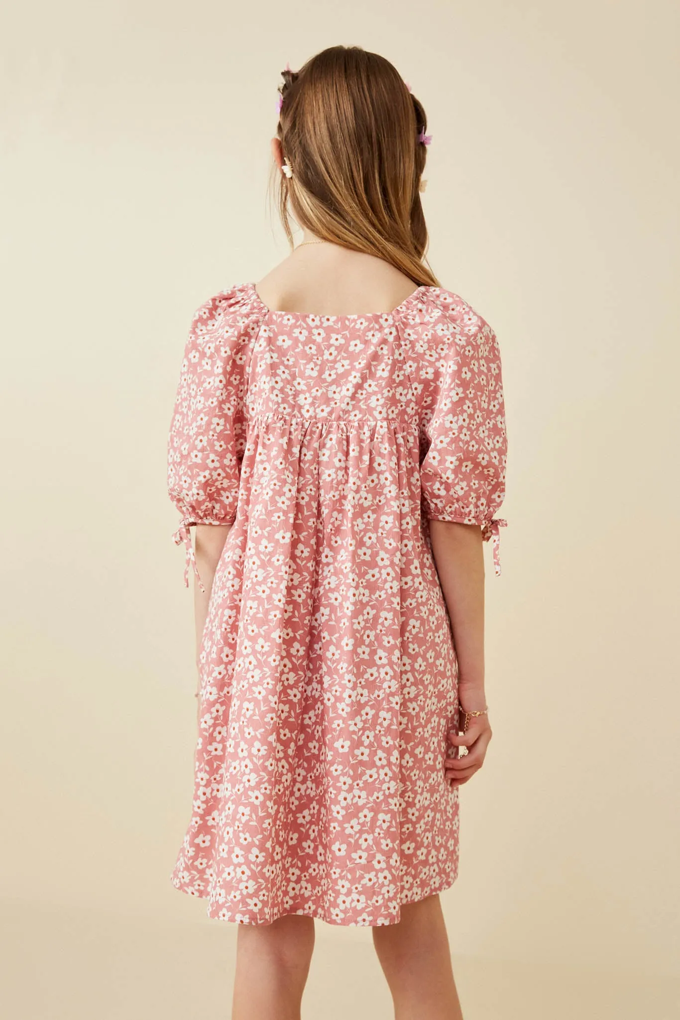 Ditsy Floral Square Neck Poplin Dress