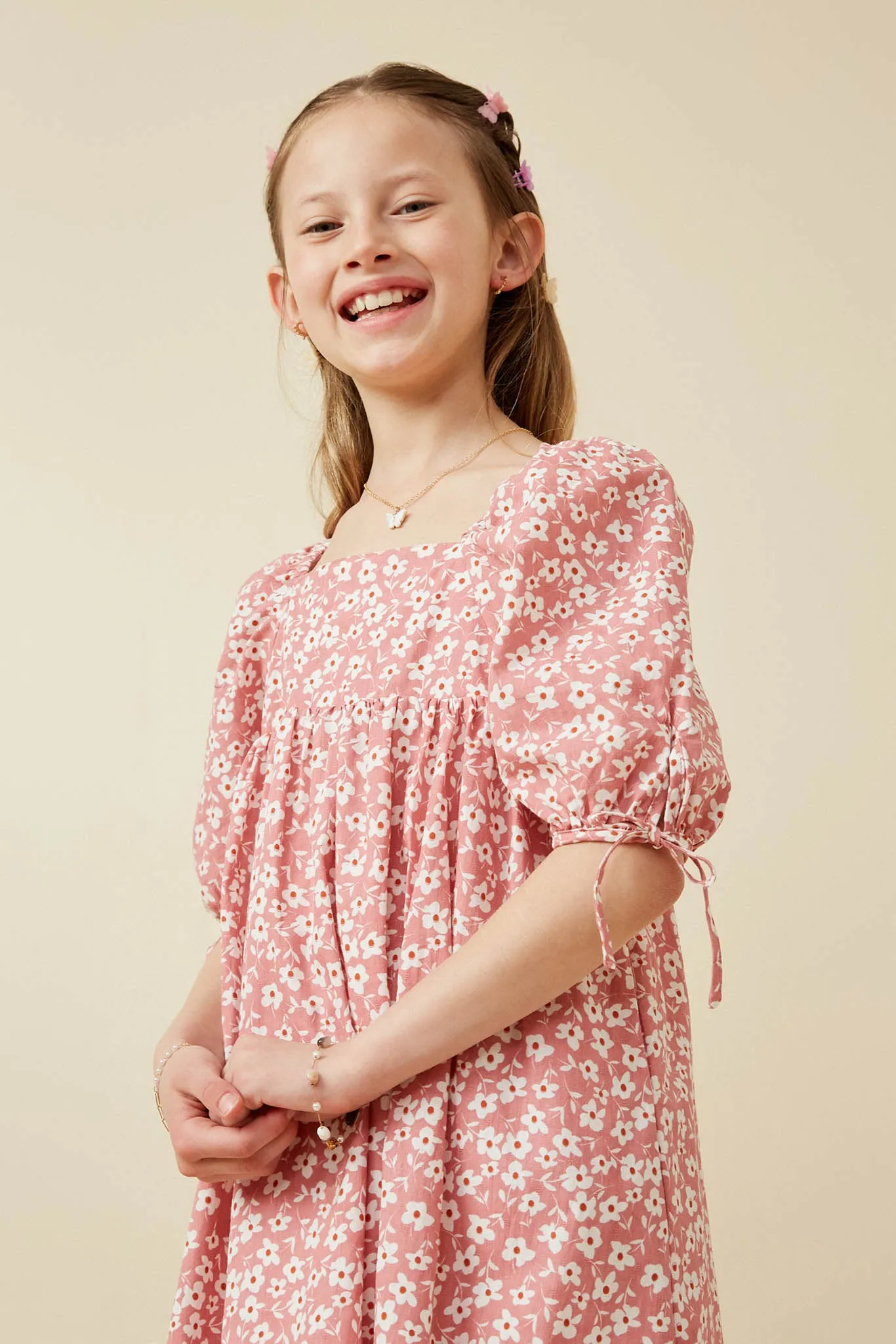 Ditsy Floral Square Neck Poplin Dress