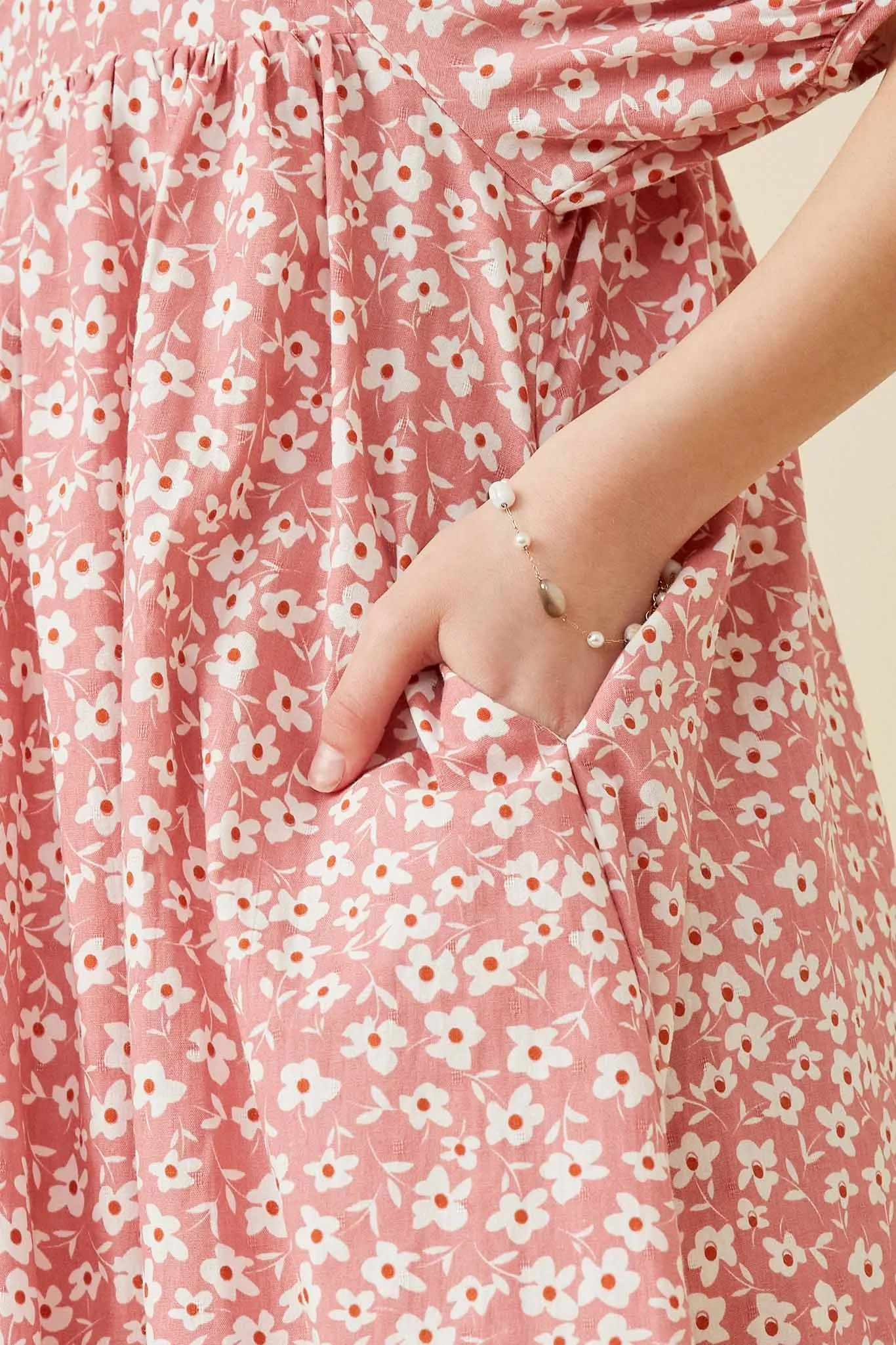 Ditsy Floral Square Neck Poplin Dress