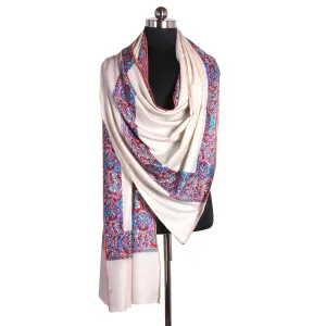 Dordar White Cashmere Pashmina Shawl