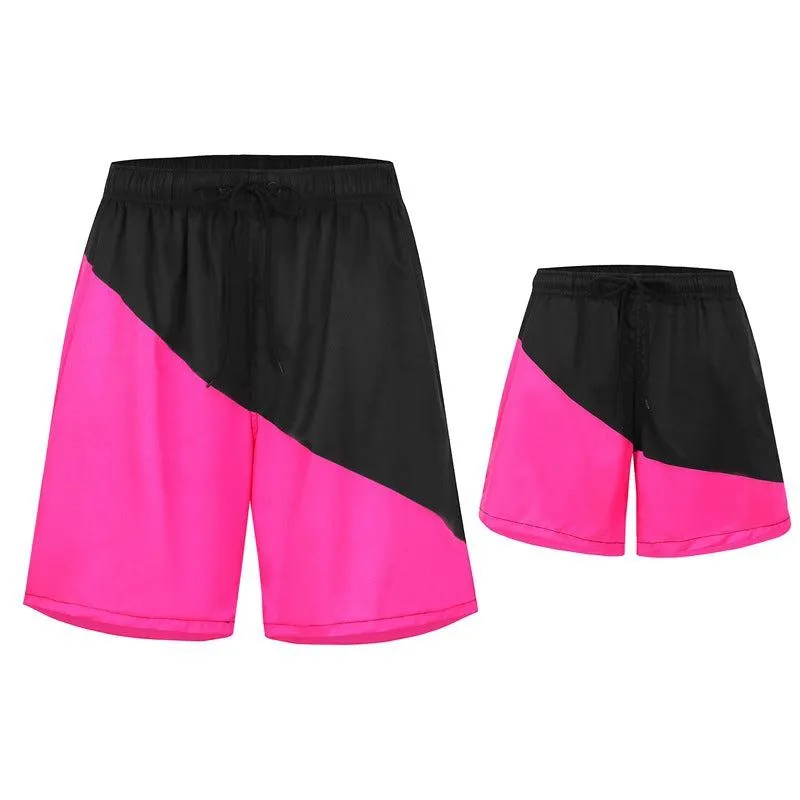 Dynamic Duo" Father and Son Matching Swim Trunks - Family Beachwear Set