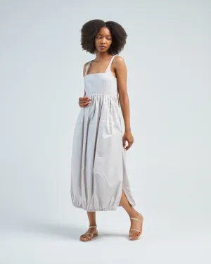 eco poplin square neck sculpted dress