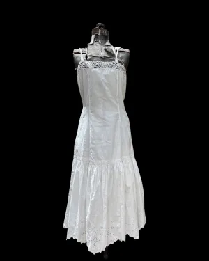 Edwardian Pigeon Breast Eyelet Cotton Slip Dress