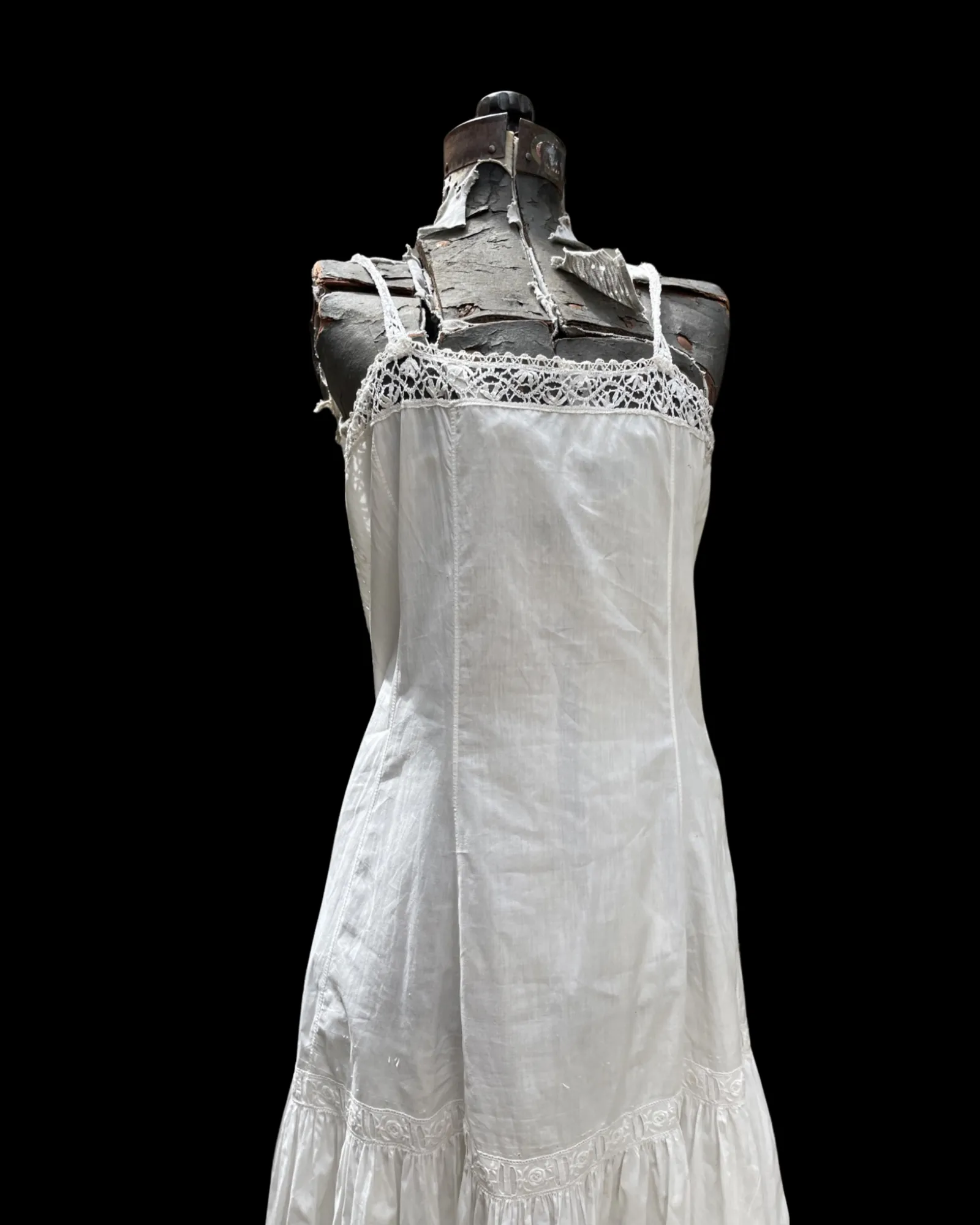 Edwardian Pigeon Breast Eyelet Cotton Slip Dress