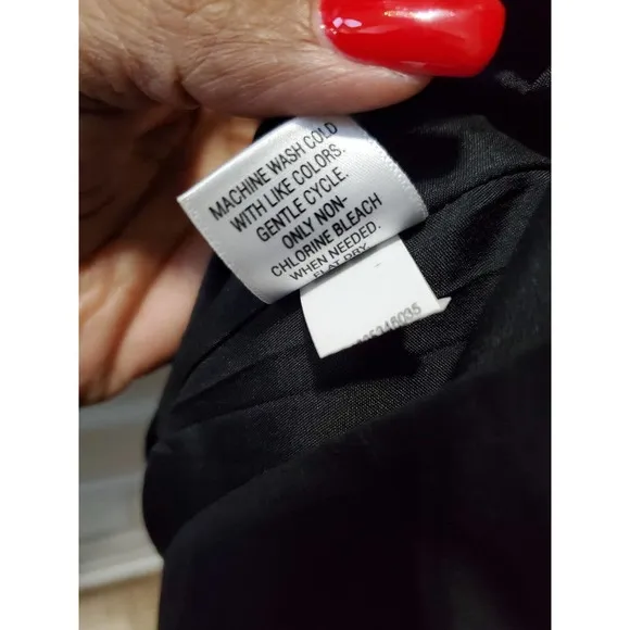 Elle Women Solid Black 100% Cotton Collared Sleeveless Knee Length Dress Size 6