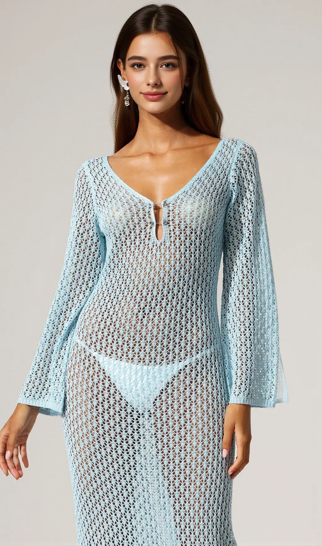 Ellyson Long Sleeves Hollow Out Maxi Dress