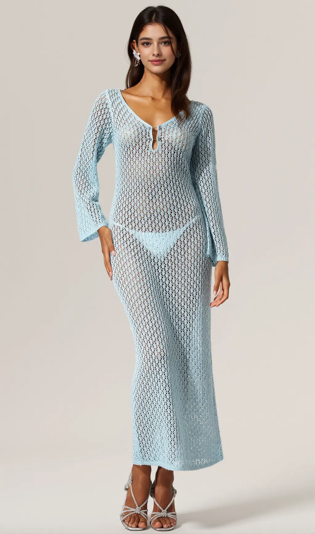 Ellyson Long Sleeves Hollow Out Maxi Dress