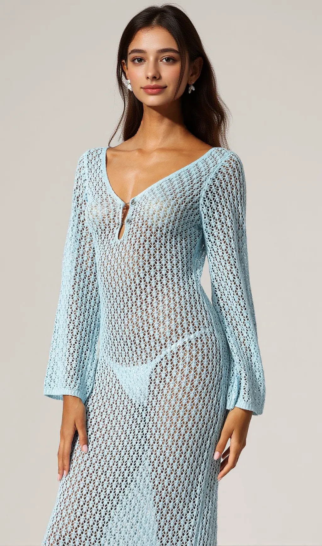 Ellyson Long Sleeves Hollow Out Maxi Dress