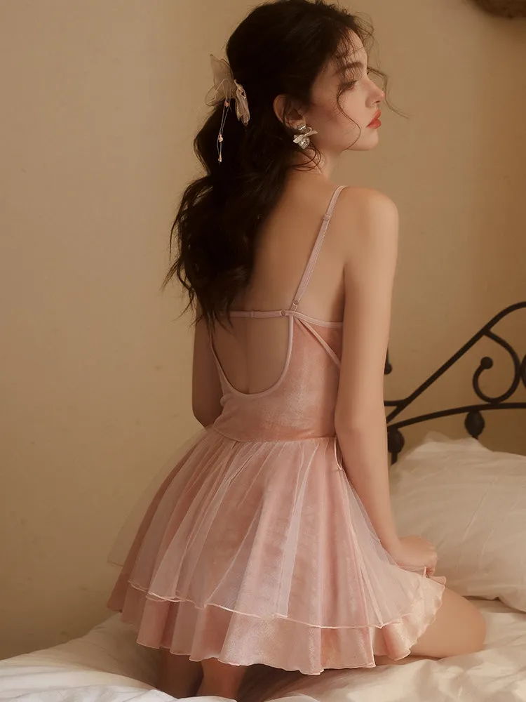 Embroidered Dress with Sheer Floral Details