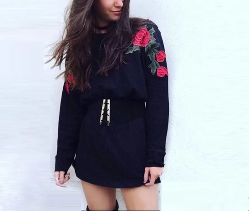Embroidered Long-sleeved Sweater