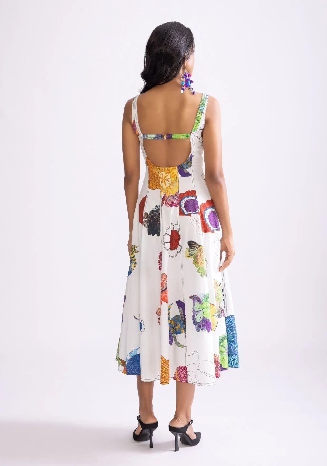 Emily ivory printed dress