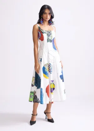Emily ivory printed dress