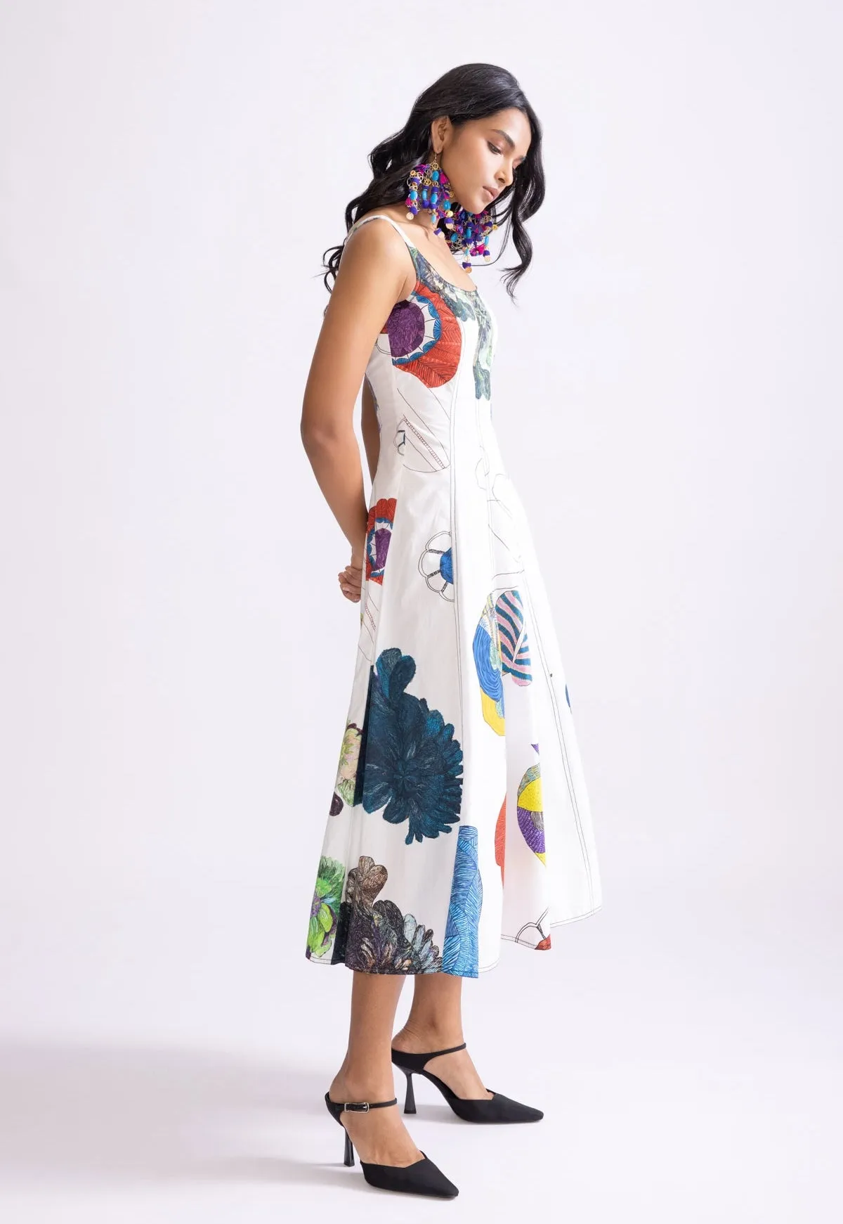 Emily ivory printed dress