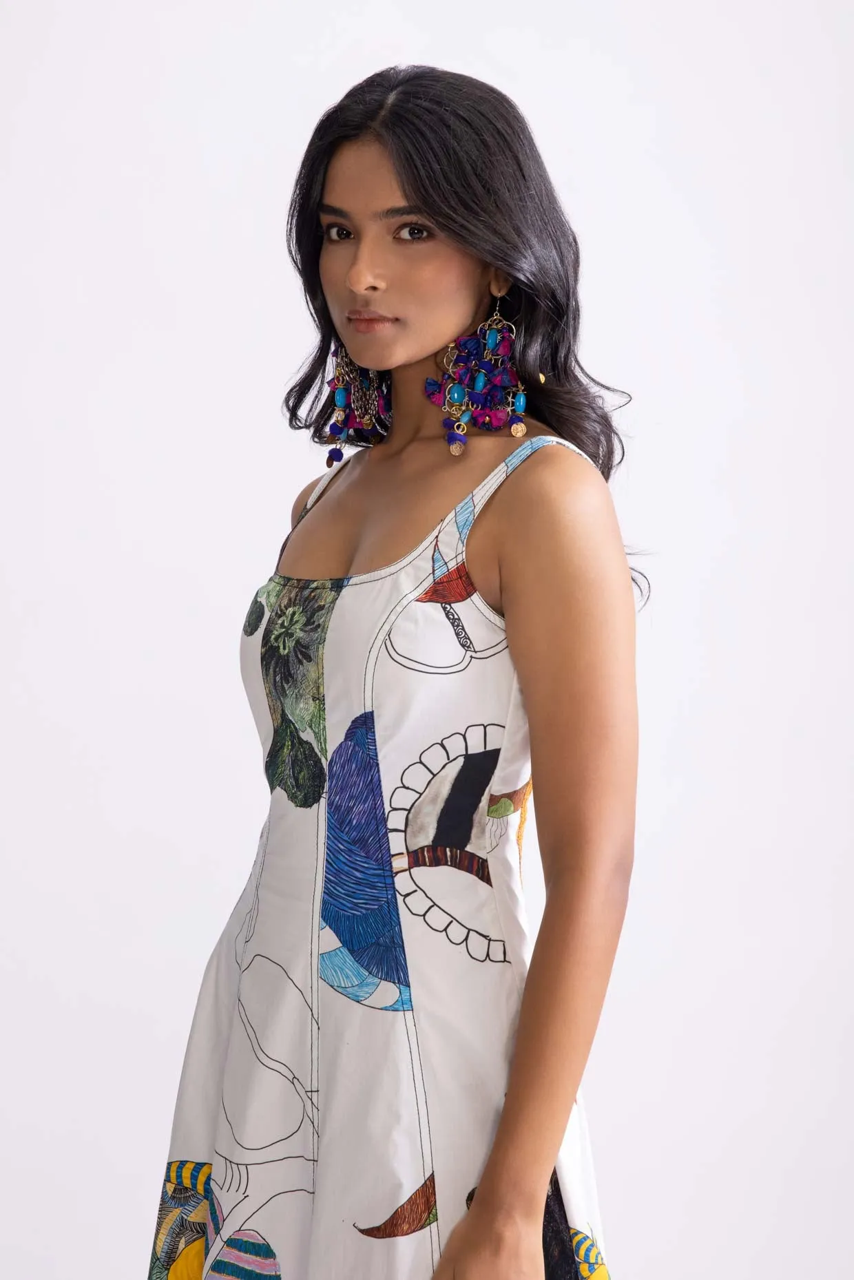 Emily ivory printed dress