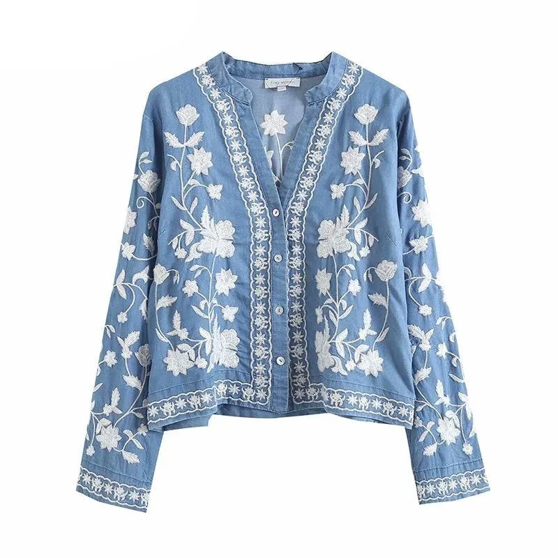 EVELYN Embroidered Cotton Bohemian Jacket
