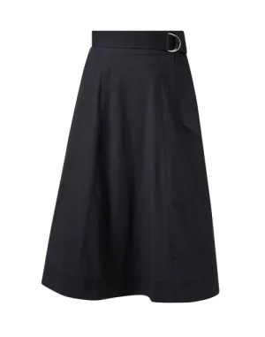 Facia Black Cotton Skirt