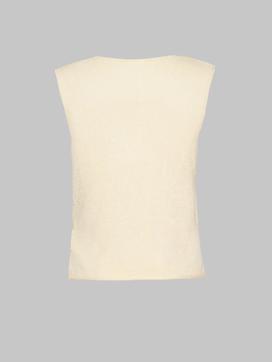False Two Piece Knit Sleeveless Tank Top