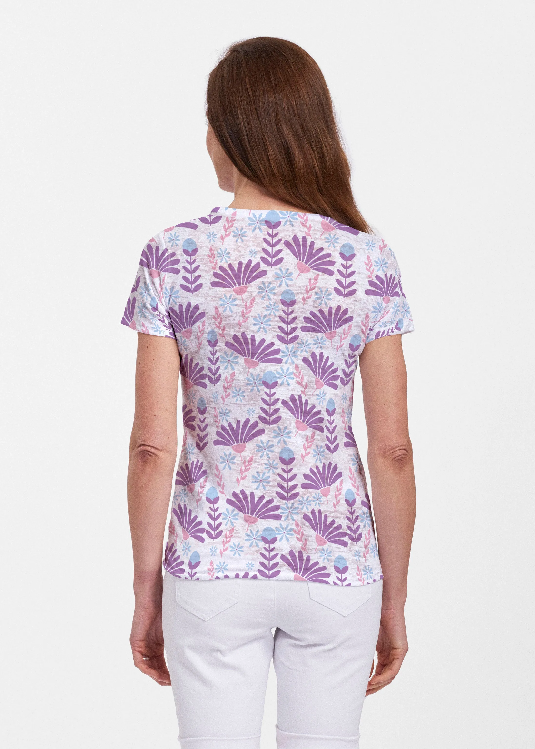 Fanfare (8042) ~ Sheer Short Sleeve Crew Shirt