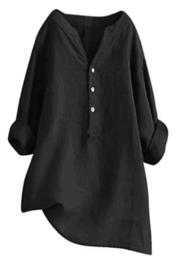Fashion Loose Cotton Linen Shirt