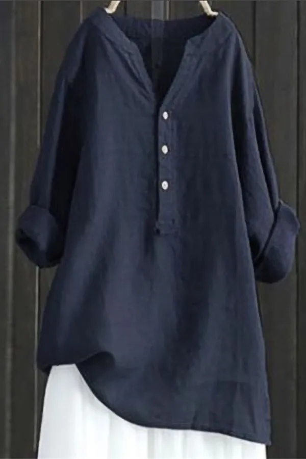Fashion Loose Cotton Linen Shirt