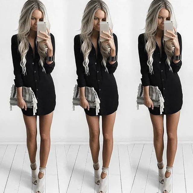 Fashion Women Sexy Long Sleeve Shirt Casual Blouse Loose Chiffon Tops 2018 New Arrive V Neck Blusas Femininas