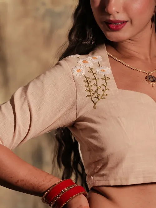 Fawn Daisy Hand Embroidered Blouse