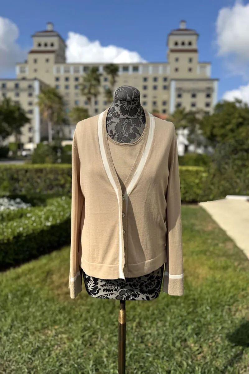 Flora Fedi Corda, Latte, and Lurex Sweater Set