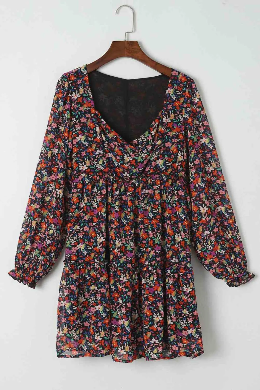 Floral Long Sleeve Mini Dress