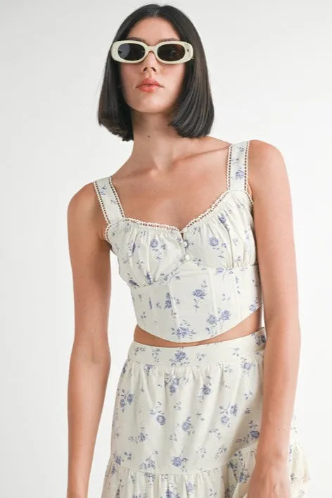 FLORAL SQUARED NECK TOP