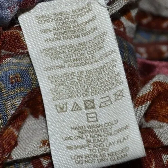 Free People Red &amp; Blue Patchwork Boho Cotton Summer Dress