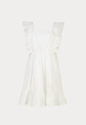 Frill Hem Shoulder Ruffles Sleeveless Dress