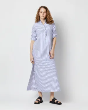 Frill Talitha Shirtdress - Blue/White Stripe