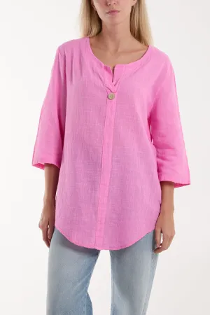 Front Button Cotton Washed Top