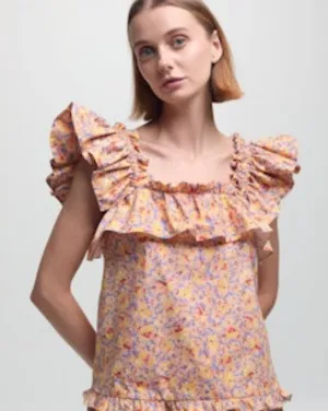 Gabriela Top Yellow Garden Poplin by Kika Vargas