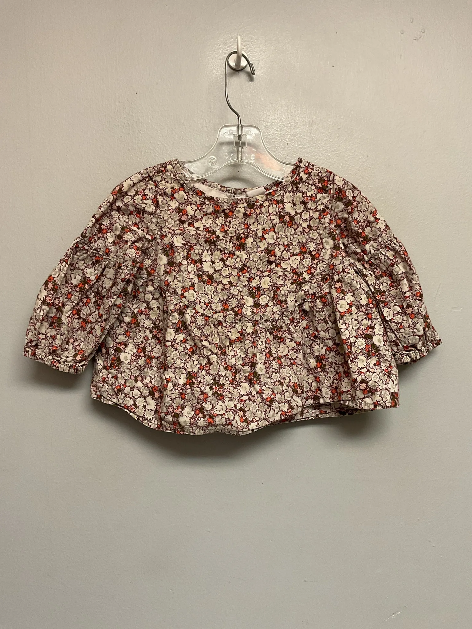 Gap Size 18M Maroon Floral Cotton Infant Girls Blouses & Tunics