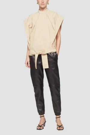 Gathered Batwing-Sleeve Top