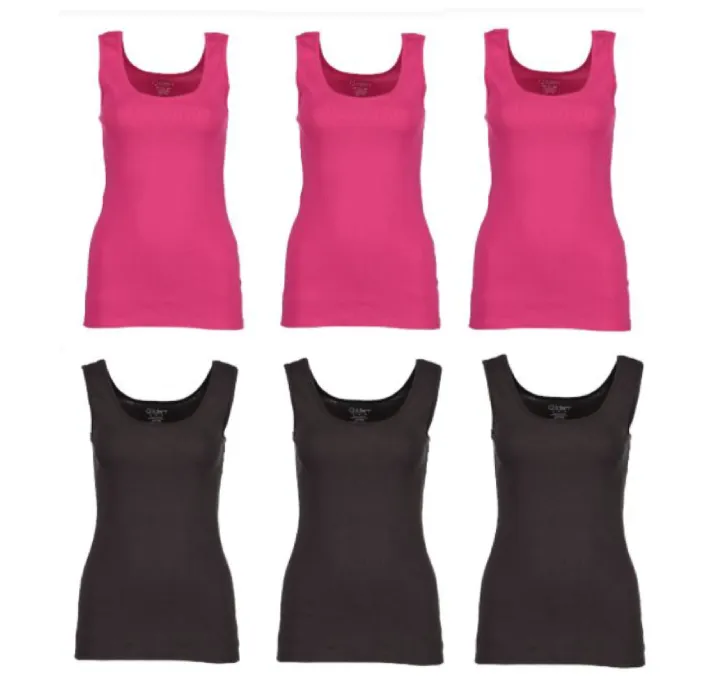 Gildan Women’s Ribbed Cotton Tank Top (6-Pack)