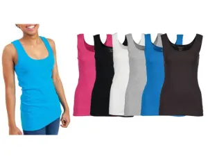 Gildan Women’s Ribbed Cotton Tank Top (6-Pack)