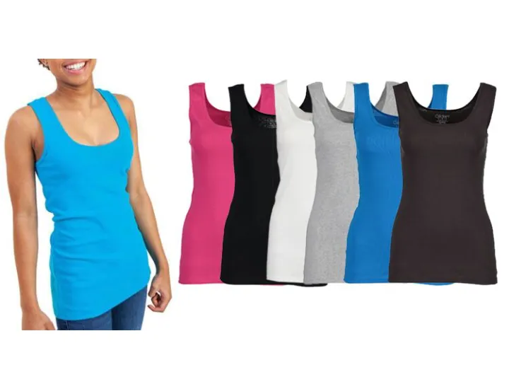 Gildan Women’s Ribbed Cotton Tank Top (6-Pack)