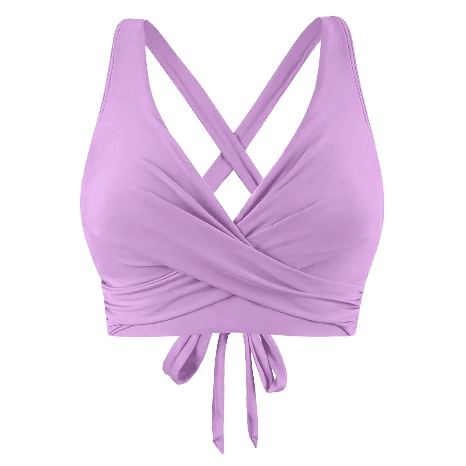 Girls Swimsuits with Padding Women Lace Up Swimwear Tops Underwire Full Coverage Bikini Top Push Up Ladies Swimsuits with Shorts