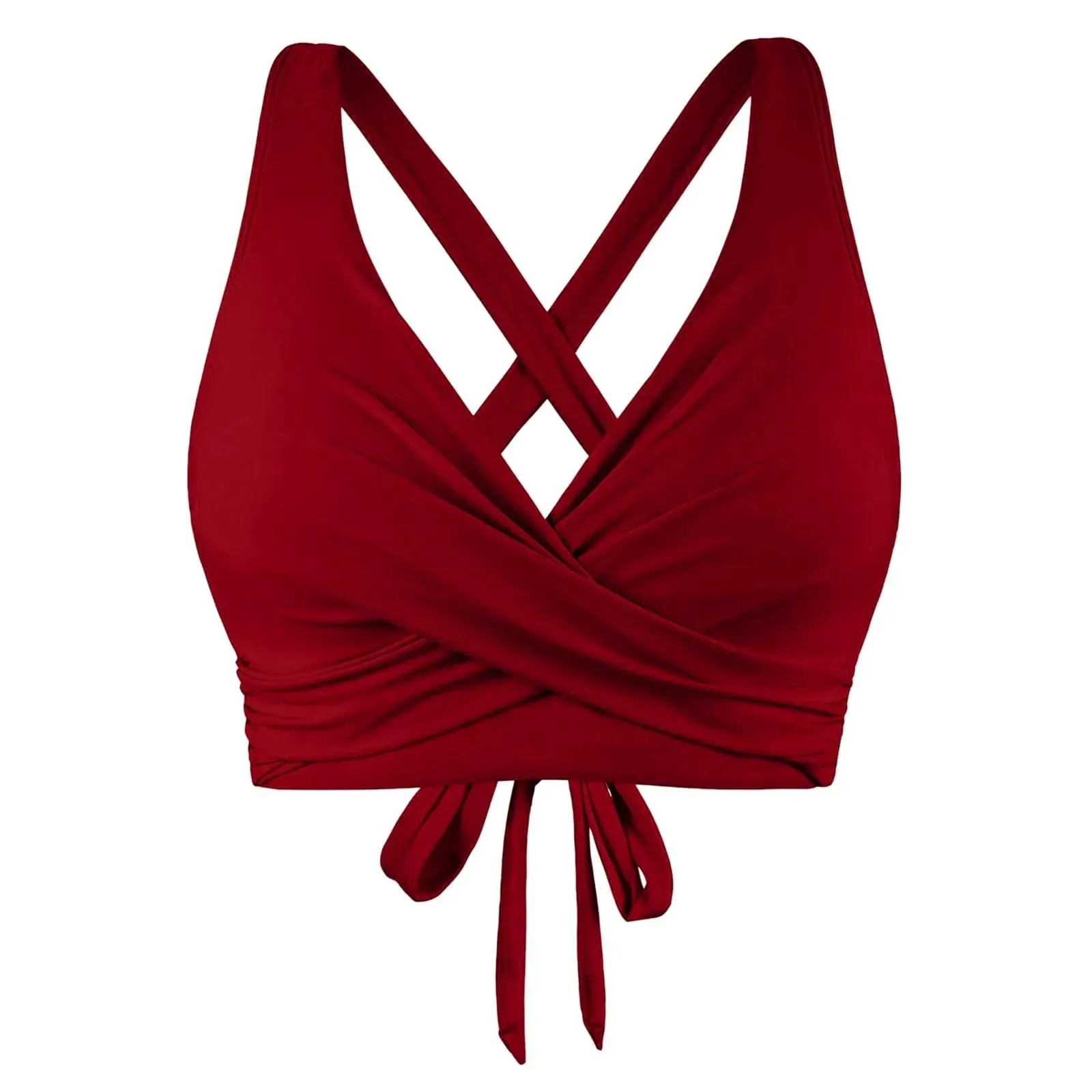 Girls Swimsuits with Padding Women Lace Up Swimwear Tops Underwire Full Coverage Bikini Top Push Up Ladies Swimsuits with Shorts