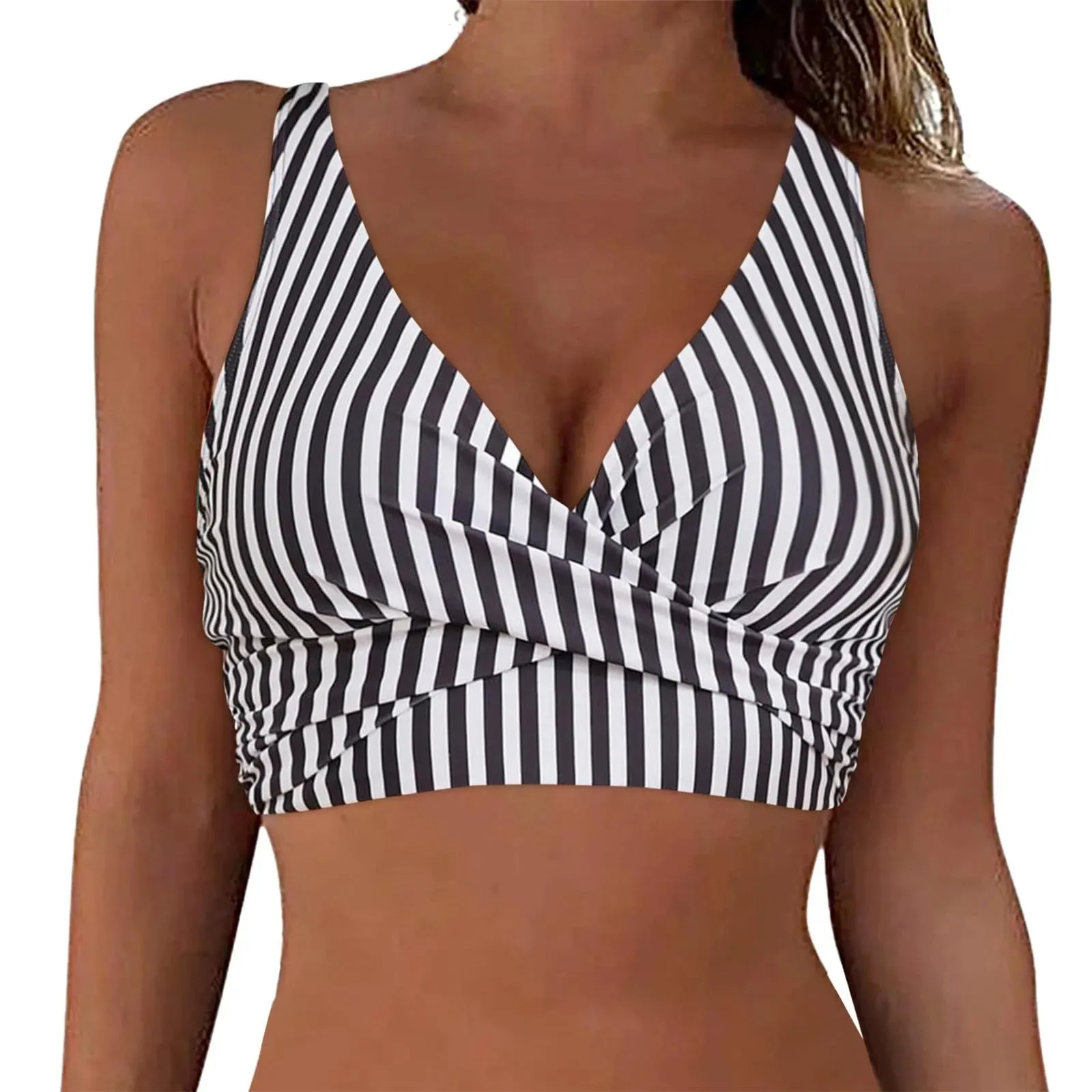 Girls Swimsuits with Padding Women Lace Up Swimwear Tops Underwire Full Coverage Bikini Top Push Up Ladies Swimsuits with Shorts