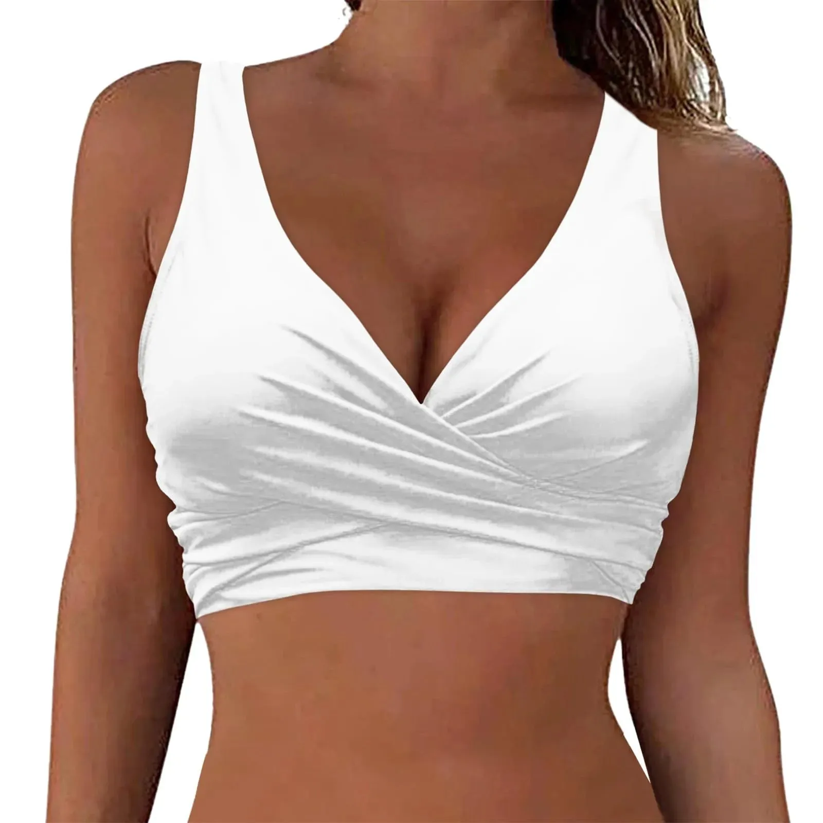 Girls Swimsuits with Padding Women Lace Up Swimwear Tops Underwire Full Coverage Bikini Top Push Up Ladies Swimsuits with Shorts