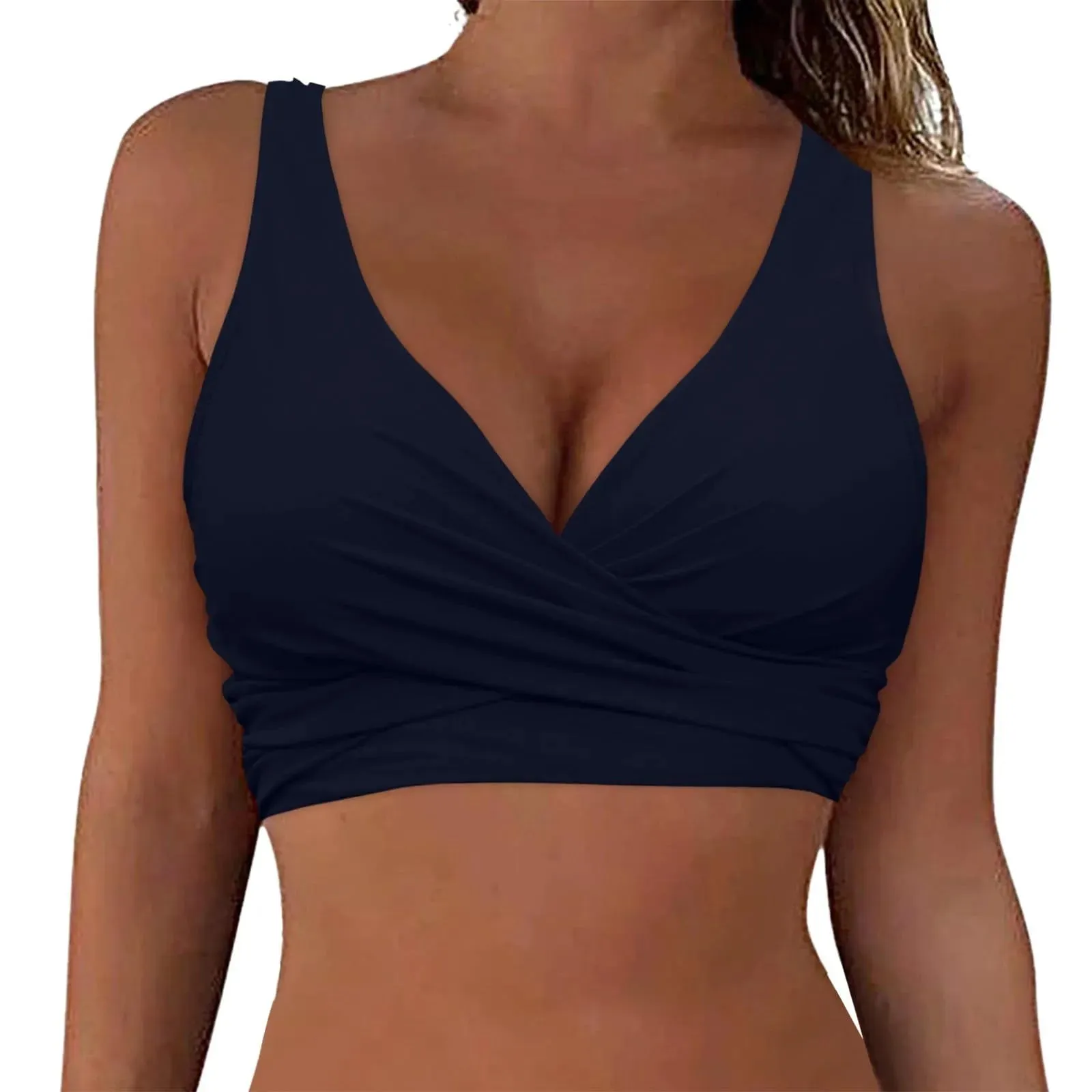 Girls Swimsuits with Padding Women Lace Up Swimwear Tops Underwire Full Coverage Bikini Top Push Up Ladies Swimsuits with Shorts