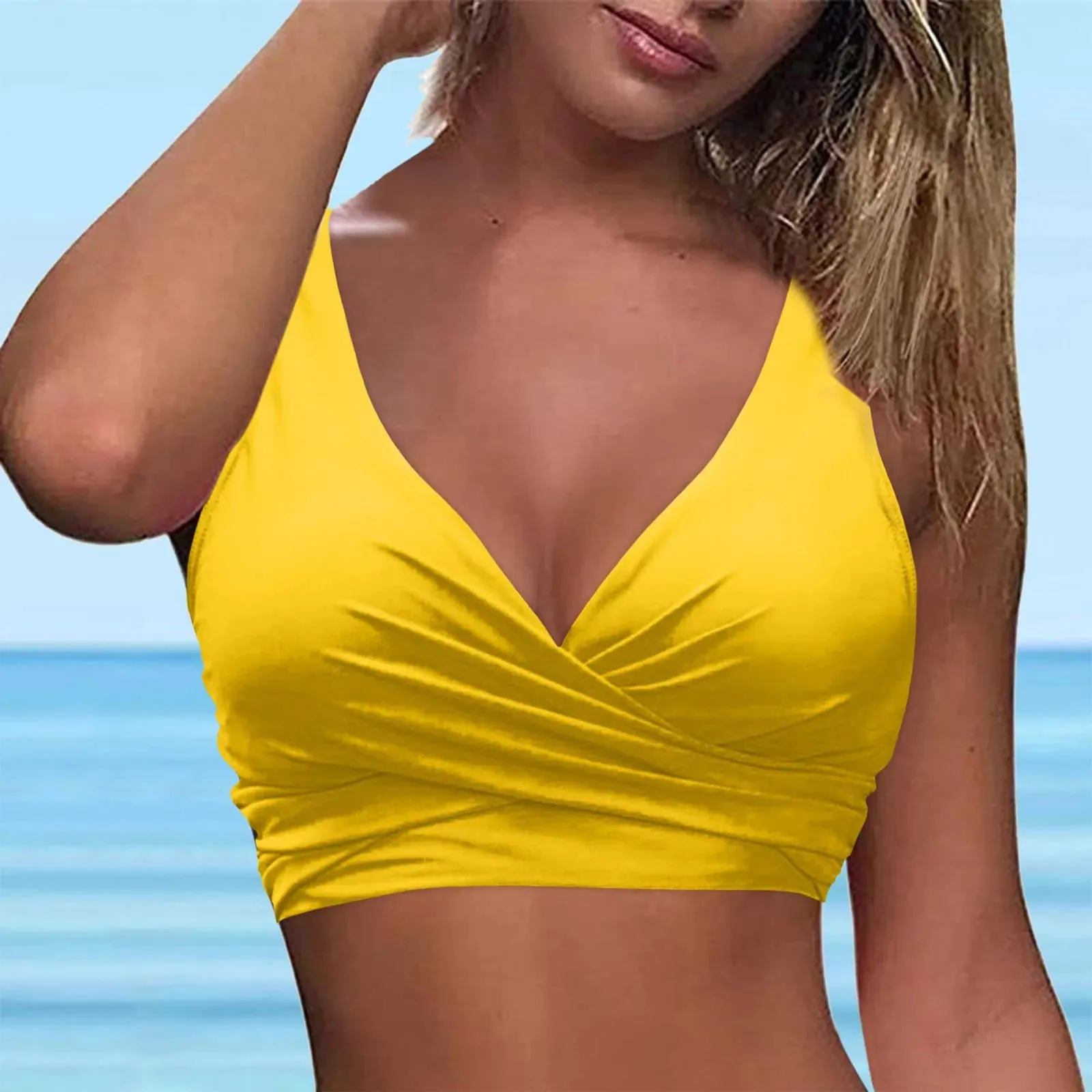 Girls Swimsuits with Padding Women Lace Up Swimwear Tops Underwire Full Coverage Bikini Top Push Up Ladies Swimsuits with Shorts